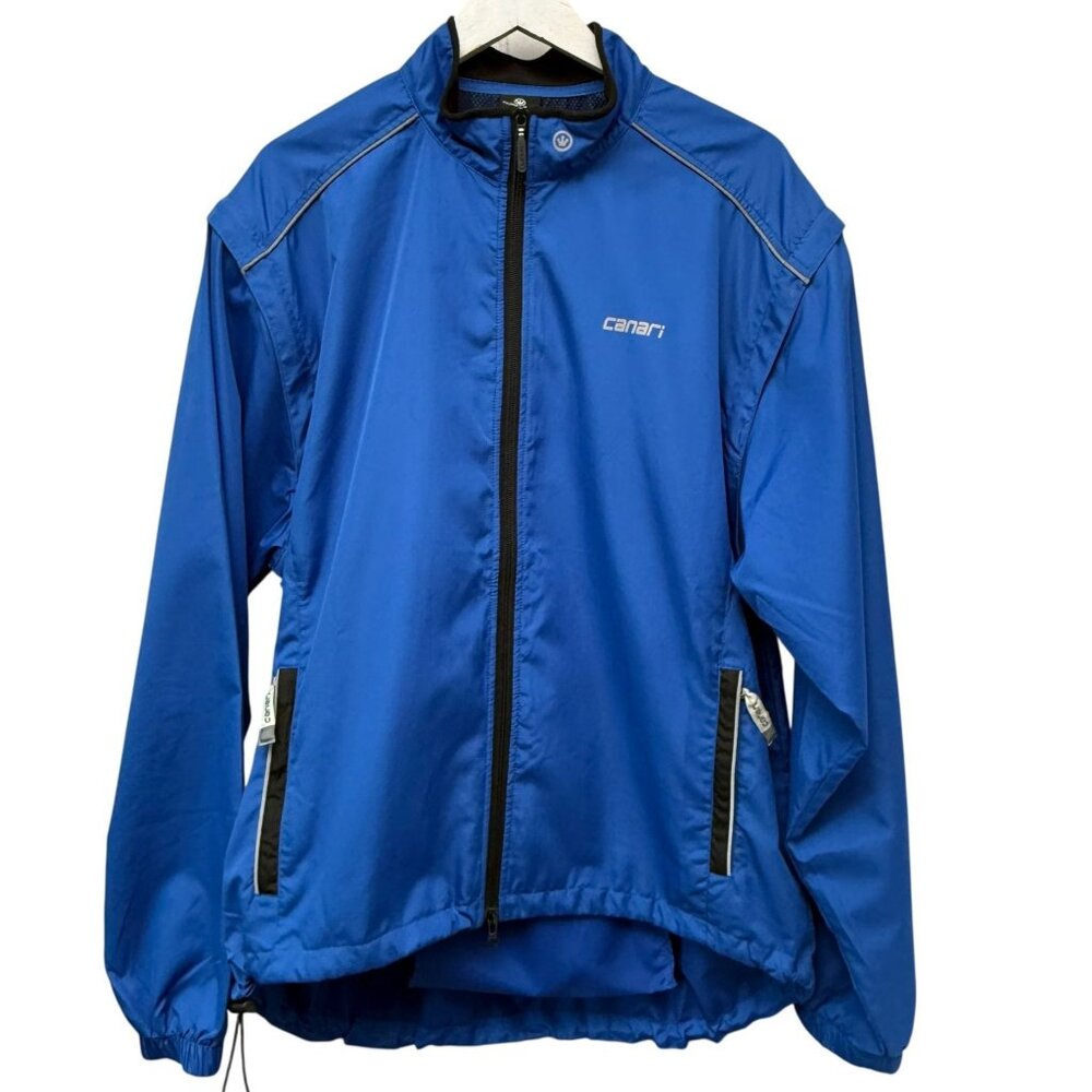 CANARI Eclipse Convertible Cycling Jacket Vest Mens XL Blue Full Zip Windbreaker